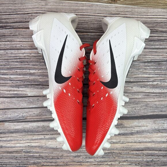 Size 13.5 Nike Vapor Untouchable Speed 3 TD Football Cleats White Red AO3034-108 main image 9